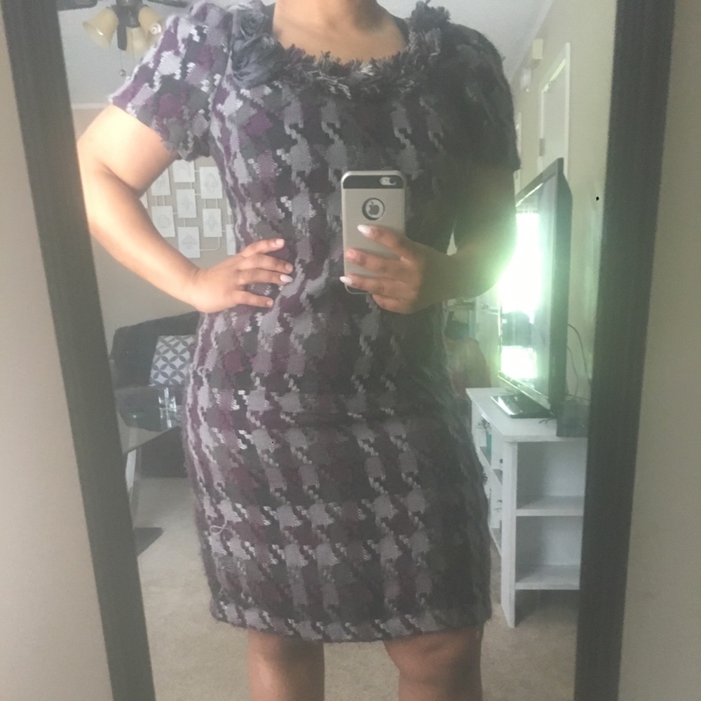 Purple,Gray &Black Quilted dress